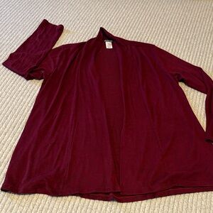 Olivia Blu Burgundy Open Front Cardigan size L